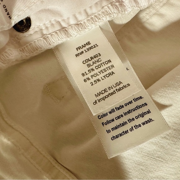 Frame Denim Distressed Le Skinny De Jeanne Skinny Jeans in “Blanc” White Size 26 - Picture 4 of 16